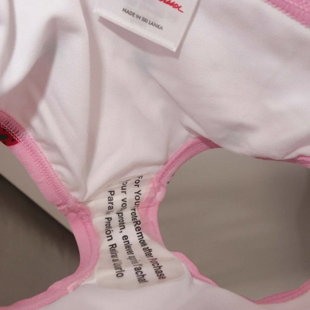 NEW Hanna Andersson Pink Strawberry Ruffle Tankini Swimsuit Size 80 18-2…